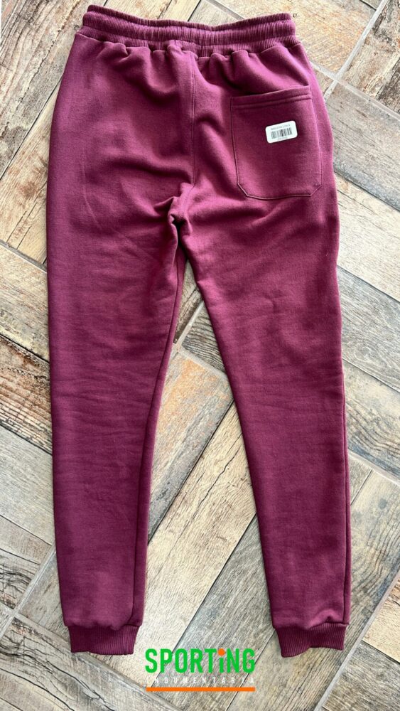Pantalón jogger frisa con puños – Bordó