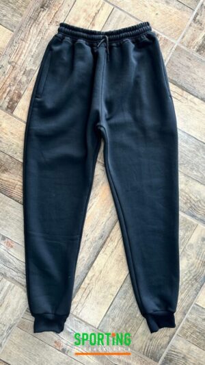 Pantalón jogger básico con puños – Negro
