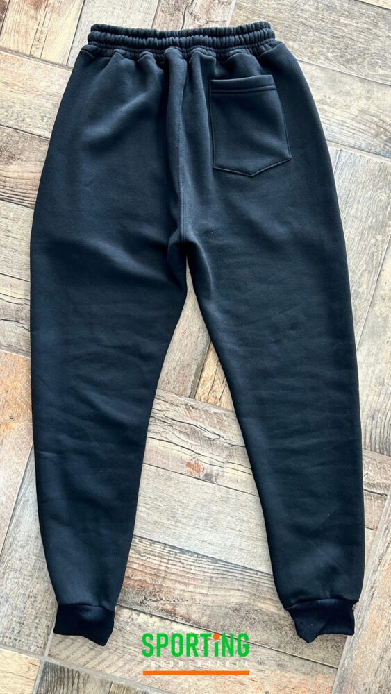 Pantalón jogger básico con puños – Negro