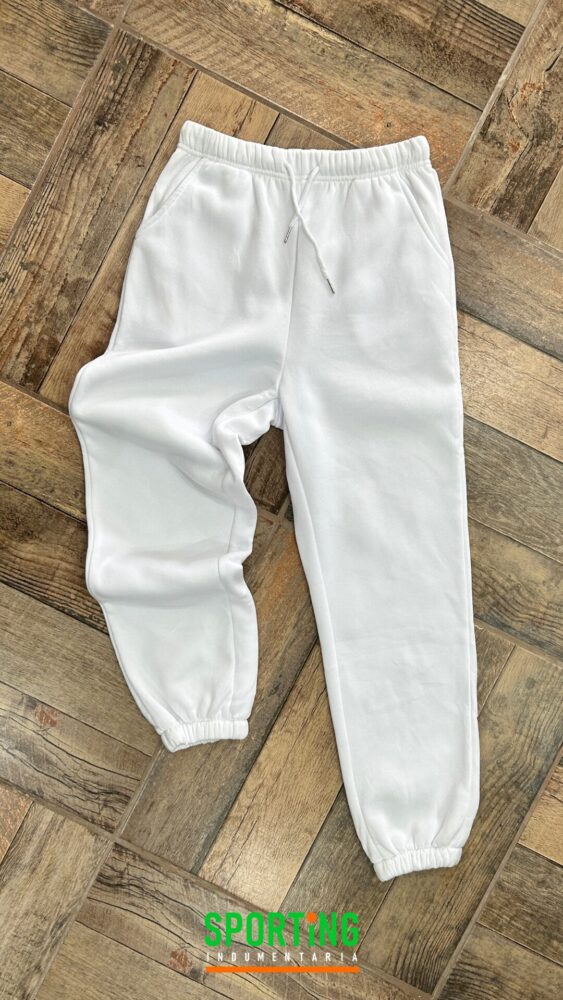 Jogger de polyester – Blanco