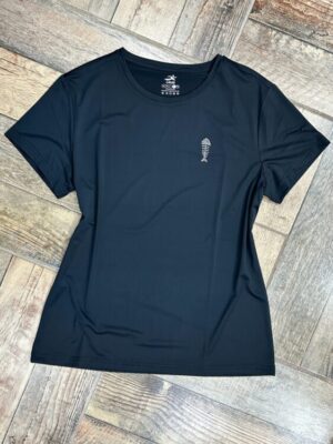 Remera deportiva I RUN – Negra con detalle brillante